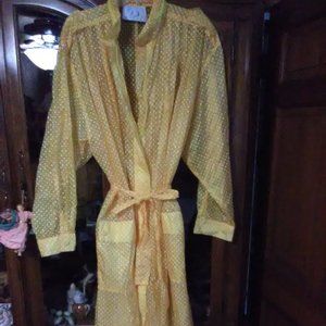 Yellow polka dot retro summer raincoat 14 excellen